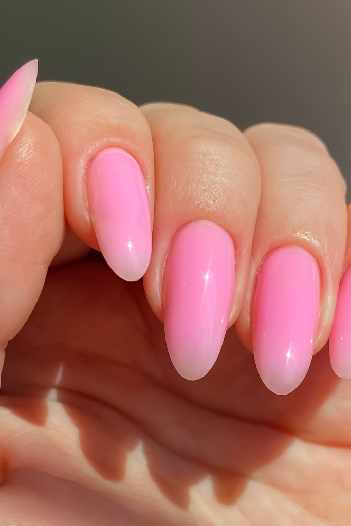 Vibrant pink nails for valentine's day