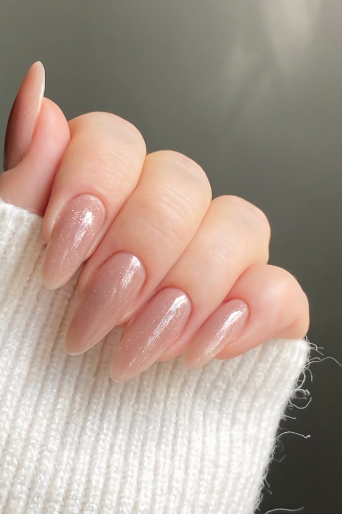 Whisper‑Glow Blush Nails for valentine's day