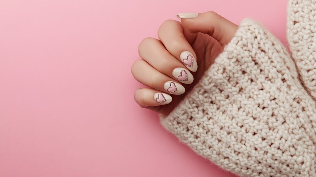 heart design on nail