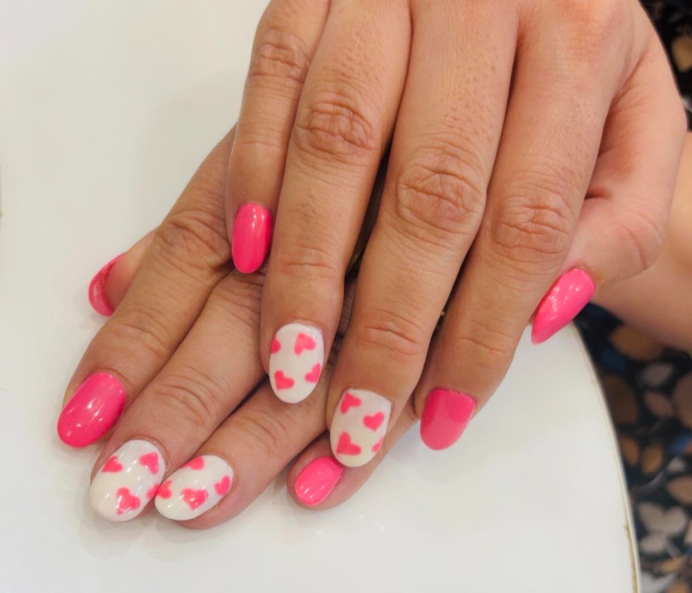 small hearts nail art