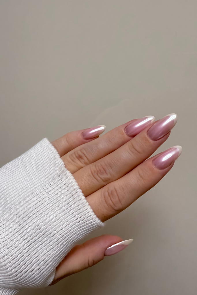 strawberry glazed donut nails for valentine's day